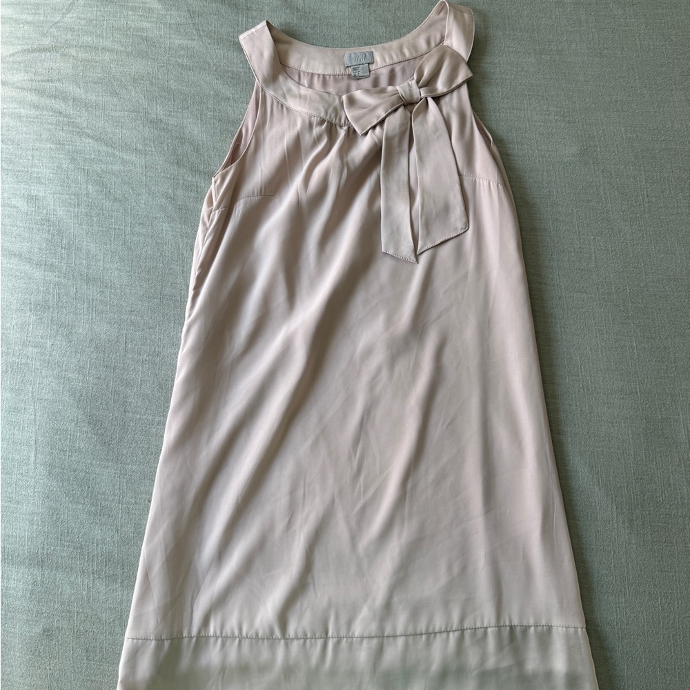 Blush Sleeveless Dress with Bow